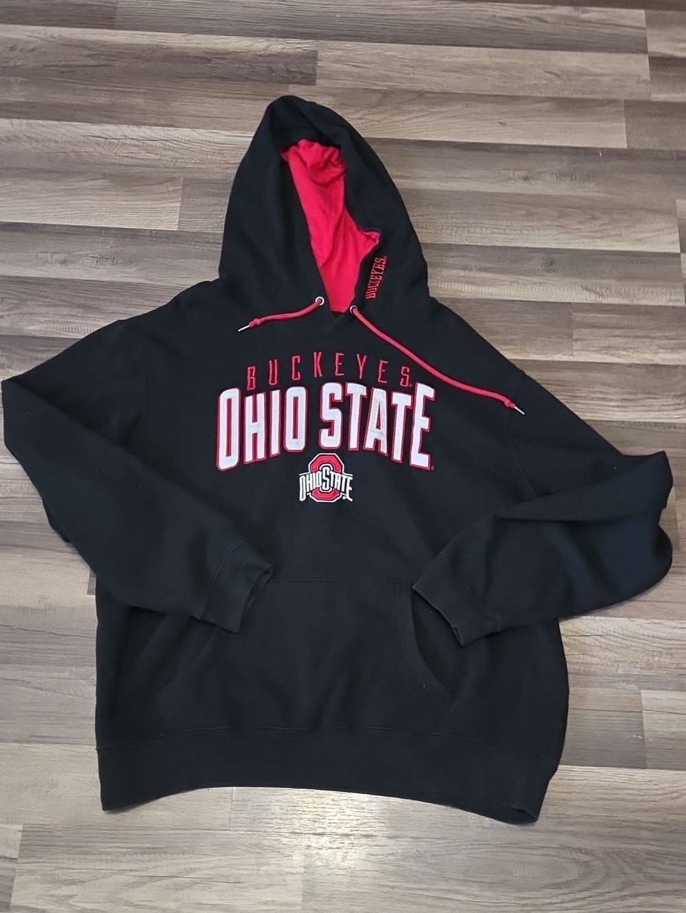 Ohio State Buckeyes Black & Red Pullover Hoodie Size 4X UNISEX